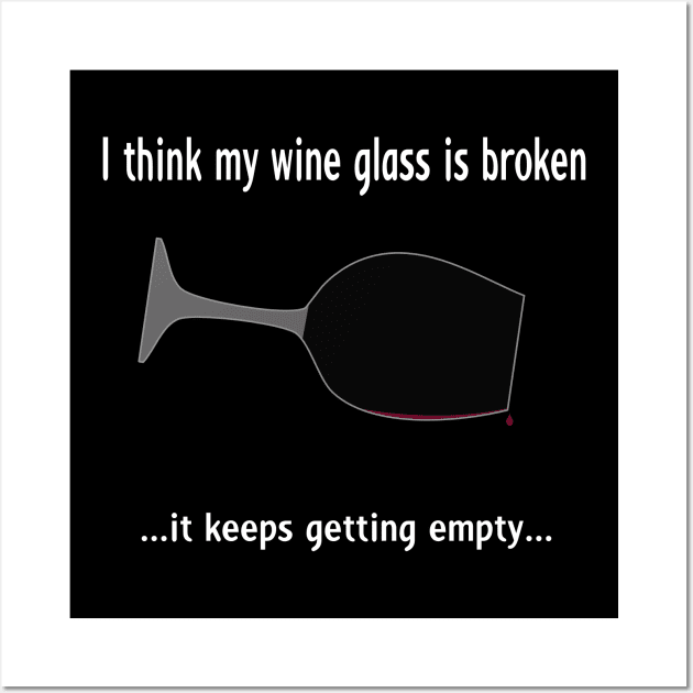 Broken wine glass - red wine for dark bg Wall Art by CounterCultureWISE